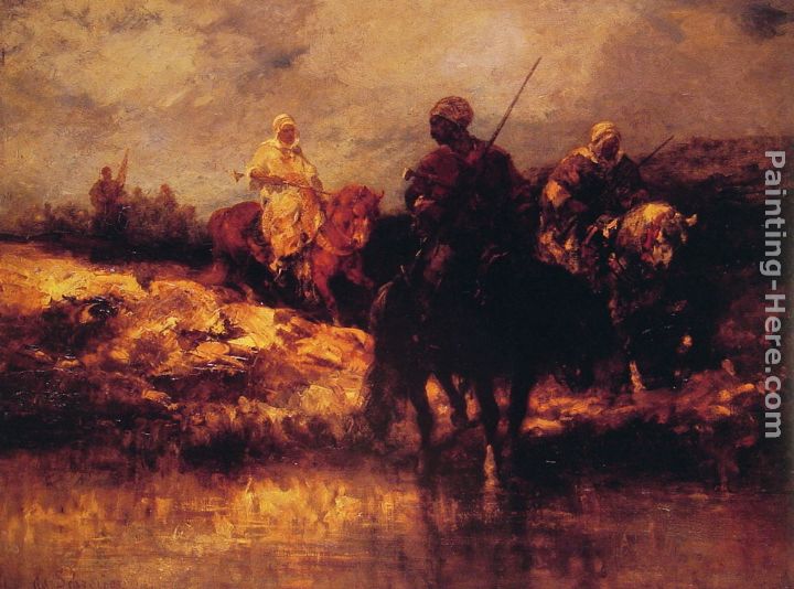Arabs on Horseback painting - Adolf Schreyer Arabs on Horseback art painting